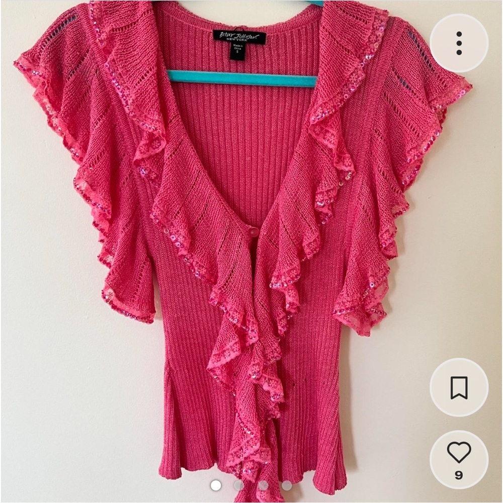 Pink Betsey Vintage Sequin Cardigan
